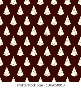 Seamless surface pattern with cracked stones. Repeated mini triangles abstract wallpaper. Ruined kite shapes motif. Modern print with geometric figures. Digital paper, textile print, page fill. Vector