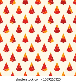 Seamless surface pattern with cracked stones. Repeated mini triangles abstract wallpaper. Ruined kite shapes motif. Modern print with geometric figures. Digital paper, textile print, page fill. Vector