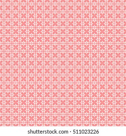 Seamless surface pattern with crossing figures. Symmetric abstract background. Rounded openwork shelves ornament wallpaper. Floral lacy motif. Digital paper for web design. Vector art illustration