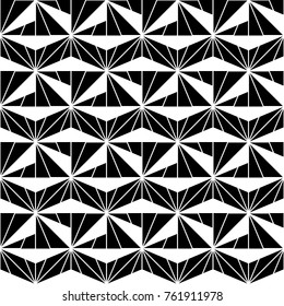 Seamless surface pattern design with asanoha ornament. Interlocking triangles background. Image with repeated triangular shapes. Geometric image. Ethnic japanese embroidery motif. Vector for print.