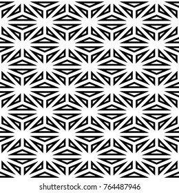 Seamless surface pattern design with asanoha ornament. Interlocking triangles background. Image with repeated triangular shapes. Geometric image. Ethnic japanese embroidery motif. Vector for print.