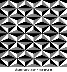 Seamless surface pattern design with asanoha ornament. Interlocking triangles background. Image with repeated triangular shapes. Geometric image. Ethnic japanese embroidery motif. Vector for print.