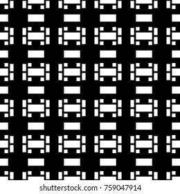 Seamless surface pattern design with blocks. Geometric image. Rectangle slabs illustration. Repeated figures ornament background. Ethnic mosaic motif. Embroidery wallpaper. Digital paper. Vector art.