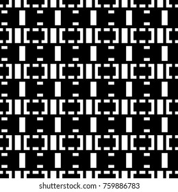 Seamless surface pattern design with blocks ornament. Rectangles and square brackets image. Repeated geometric figures background. Mosaic motif. Ethnic wallpaper. Digital paper for print. Vector art.