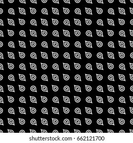 Seamless surface pattern design with circular ornament. White round spots texture. Circles embroidery background. Polka dot motif. Digital paper with dots and loops for textile print, web designing.