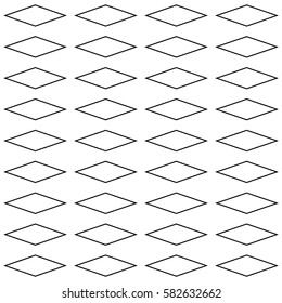 Seamless surface pattern design with diamonds ornament. Lozenge motif. Repeated black rhombuses on white background. Ornamental wallpaper. Digital paper for page fills, web designing, textile print.