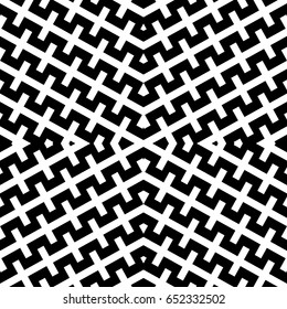 Seamless surface pattern design with ethnic embroidery ornament. Repeated black zipper lines wallpaper. Zigzag stripes. Jagged linear motif. Digital paper for page fills, web designing, textile print.