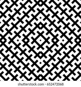 Seamless surface pattern design with ethnic embroidery ornament. Repeated black zipper lines wallpaper. Zigzag stripes. Jagged linear motif. Digital paper for page fills, web designing, textile print.