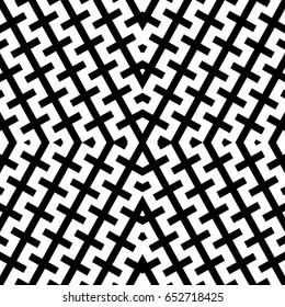 Seamless surface pattern design with ethnic embroidery ornament. Repeated black zipper lines wallpaper. Zigzag stripes. Jagged linear motif. Digital paper for page fills, web designing, textile print.
