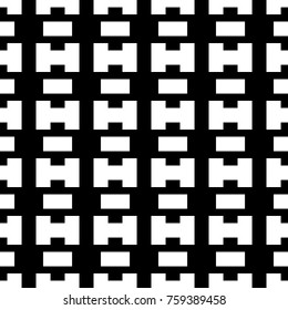 Seamless surface pattern design with figures. Rectangle shapes illustration. Repeated geometric blocks background. Mosaic motif. Ethnic ornament image. Tiles wallpaper. Digital paper. Vector art.