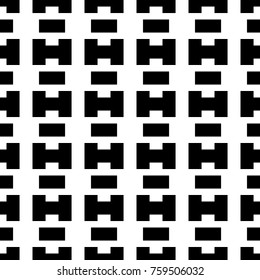 Seamless surface pattern design with figures. Rectangle shapes illustration. Repeated geometric blocks background. Mosaic motif. Ethnic ornament image. Tiles wallpaper. Digital paper. Vector art.