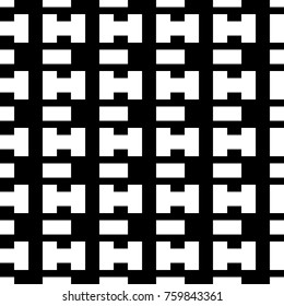 Seamless surface pattern design with figures. Rectangle shapes illustration. Repeated geometric blocks background. Mosaic motif. Ethnic ornament image. Tiles wallpaper. Digital paper. Vector art.