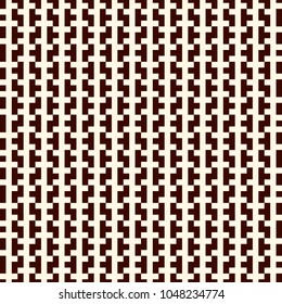 Seamless surface pattern design with geometric ornament. Stripes motif. Vertical lines wallpaper. Repeated puzzle mosaic abstract background. Minimalist digital paper, textile print. Vector art