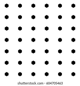 Seamless surface pattern design with hexagons. Repeated black figures on white background. Honeycomb wallpaper. Polygons motif. Digital paper for page fills, web designing, textile print. Vector art.