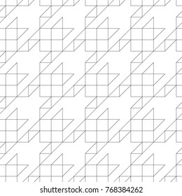Seamless surface pattern design with houndstooth ornament. Squares, triangles, sign wallpaper. Fabric background. Mosaic motif. Digital paper, textile print, page fill, web designing. Vector art.