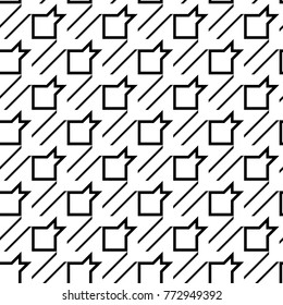 Seamless surface pattern design with houndstooth material ornament. Tooth figures wallpaper. Fabric background. Cloth mosaic motif. Digital paper, textile print, page fill, web designing. Vector art.