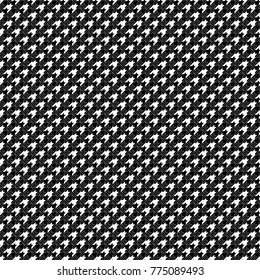 Seamless surface pattern design with houndstooth material ornament. Tooth figures wallpaper. Fabric background. Cloth mosaic motif. Digital paper, textile print, page fill, web designing. Vector art.