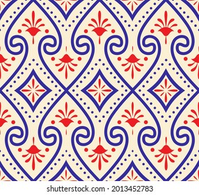 seamless surface pattern design inspired by the historical ancient Egyptian art, for fabric, textile, wallpaper, stationary, home décor, and more. 