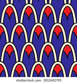 seamless surface pattern design inspired by the historical ancient Egyptian art, for fabric, textile, wallpaper, stationary, home décor, and more. 