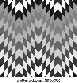 Seamless surface pattern design with interlocking polygons ornamentation. Color parallelogram and hexagons tessellation background. Checkered wallpaper. Mosaic motif. Ethnic ornament. Digital paper.