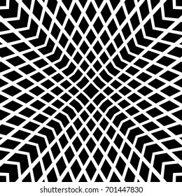 Seamless surface pattern design with mini diamond and chevrons ornament. Black geometric figures on white background. Grid motif. Checkered wallpaper. Digital paper for print. Rhombuses image. Vector.