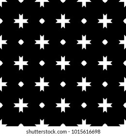 Seamless surface pattern design with Moroccan stars and crosses tiles ornament. Oriental traditional ornamentation with repeated geometric shapes. Ancient mosaic wallpaper. Grid motif. Digital paper.