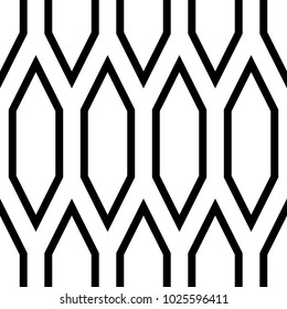 Seamless surface pattern design with picket tiles ornament. Oriental traditional ornamentation with repeated hexagon shapes. Ancient mosaic wallpaper. Grid motif. Digital paper for print. Vector art.