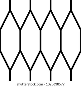 Seamless surface pattern design with picket tiles ornament. Oriental traditional ornamentation with repeated hexagon shapes. Ancient mosaic wallpaper. Grid motif. Digital paper for print. Vector art.