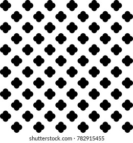 Seamless surface pattern design with quatrefoil figures. Oriental traditional ornament with Arepeated rounded shapes. Ancient mosaic wallpaper. Grid motif. Digital paper abstract. Vector illustration.