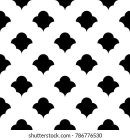 Seamless surface pattern design with quatrefoil figures. Oriental traditional ornament with repeated rounded shapes. Window tracery wallpaper. Ethnic motif. Digital paper. Vector art illustration.