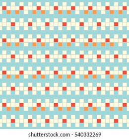 Seamless surface pattern design. Repeated color jagged blocks lines on white background. Heraldry motif. Wavy tiles ornament wallpaper. Digital paper for page fills, web design. Vector illustration