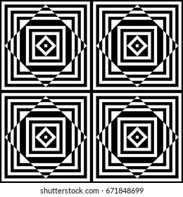 Seamless surface pattern design with squares, triangles, rhombuses. White polygons abstract. Ethnic embroidery background. Mandala wallpaper. Carpet motif. Digital paper with ancient ornament. Vector.