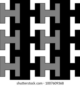 Seamless surface pattern design with tiles ornament. Image with repeated letter shapes. Ancient mosaic wallpaper. Ethnif motif. Digital paper for page fill, web designing, textile print. Vector art.