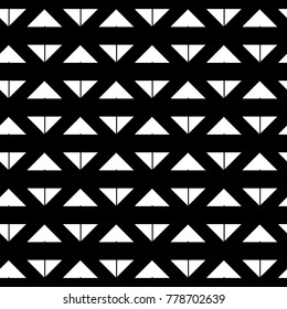 Seamless surface pattern design with triangles ornament. Repeated polygons background. Triangular shapes wallpaper. Geometric figures motif. Digital paper, page fill, textile print. Vector image.