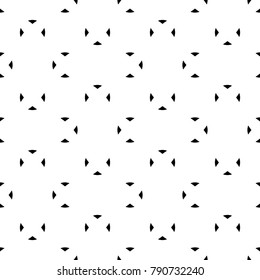 Seamless surface pattern design pattern with triangles ornament. Black triangular shapes on white background. Image with repeated teeth. Canines. Modern grid motif. Sharp figures. Grid. Vector art.