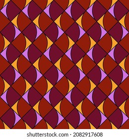 Seamless surface pattern. Fire symbols. Contemporary print with repeated spurts of flame. Abstract ornamental background. Geometric figures. Ethnic digital paper, textile print, page fill. Vector art