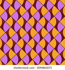 Seamless surface pattern. Fire symbols. Contemporary print with repeated spurts of flame. Abstract ornamental background with geometric figures. Digital paper, textile print, page fill. Vector art.