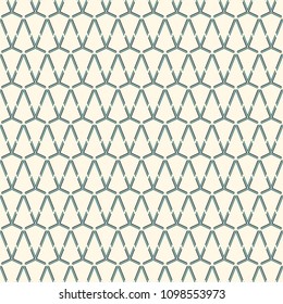 Seamless surface pattern with interlocking triangles tessellation. Triangular grid structure abstract wallpaper. Linear motif. Geometric modern print. Simple digital paper, textile print. Vector art