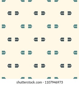 Seamless surface pattern with strokes. Broken horizontal lines. Dashes motif. Repeated rectangle blocks. Simple geometric ornament. Hatched wallpaper. Modern abstract background with stitches. Vector