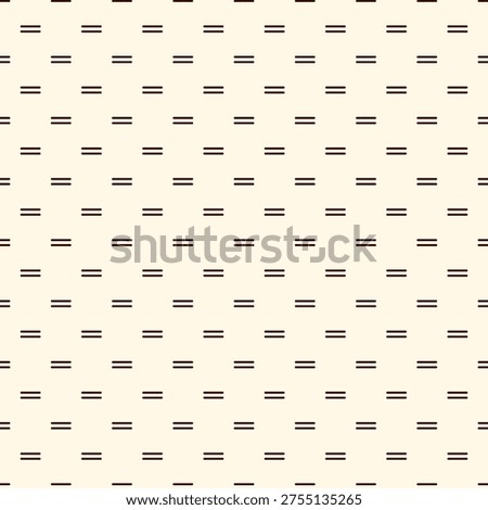 Seamless surface pattern with strokes. Repeated broken horizontal lines. Dashes motif. Simple geometric ornament. Hatched minimalist wallpaper. Modern abstract background with stitches. Vector