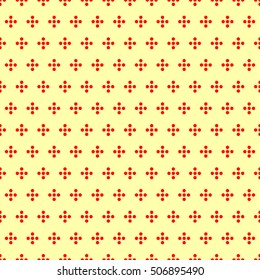 Seamless surface pattern with symmetric geometric ornament. Round spots texture. Circles abstract background. Polka dot motif. For digital paper, textile print, web design. Vector art illustration
