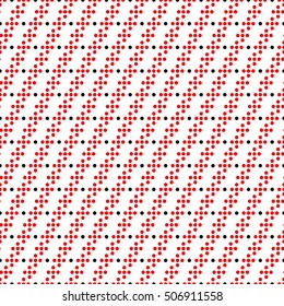 Seamless surface pattern with symmetric geometric ornament. Round spots texture. Circles abstract background. Polka dot motif. For digital paper, textile print, web design. Vector art illustration