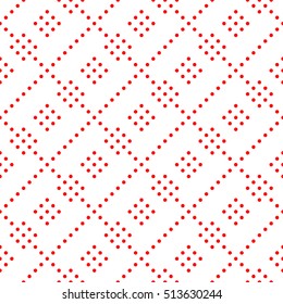 Seamless surface pattern with symmetric geometric ornament. Round spots texture. Circles abstract background. Polka dot motif. For digital paper, textile print, web design. Vector art illustration