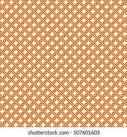 Seamless surface pattern with symmetric ornament. Circles and lines texture. Geometric abstract background. Grill motif. For digital paper, page fills, textile print, web design. Vector illustration