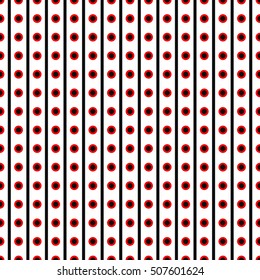 Seamless surface pattern with symmetric ornament. Circles and lines texture. Geometric abstract background. Grill motif. For digital paper, page fills, textile print, web design. Vector illustration