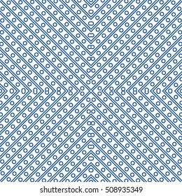 Seamless surface pattern with symmetric ornament. Circles and lines texture. Geometric abstract background. Grill motif. For digital paper, page fills, textile print, web design. Vector illustration