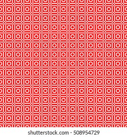 Seamless surface pattern with symmetric ornament. Circles, squares and strokes texture. Geometric abstract background. Grill motif. For digital paper, textile print, web design. Vector illustration