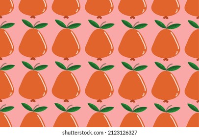 seamless surface Popular orange fruit pattern, on isolated pink background. vector illustration