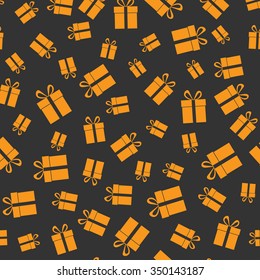 Seamless surprise gift box design template. Different rotation present objects. Vector EPS10