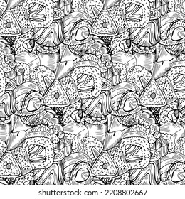 seamless sushi pattern on white. drawing concept